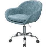Giolla Office Chair in Vintage Turquoise Leatherette & Chrome